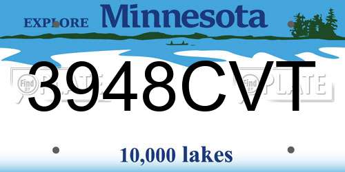 3948CVT Minnesota License Plate