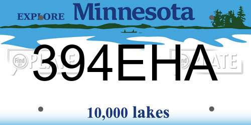 394EHA Minnesota License Plate