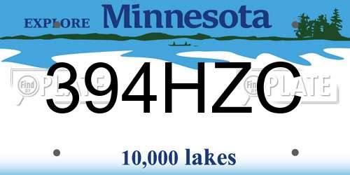 394HZC Minnesota License Plate