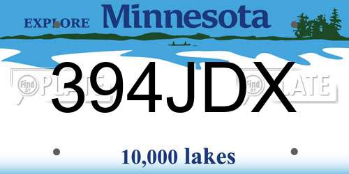 394JDX Minnesota License Plate