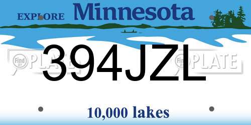 394JZL Minnesota License Plate