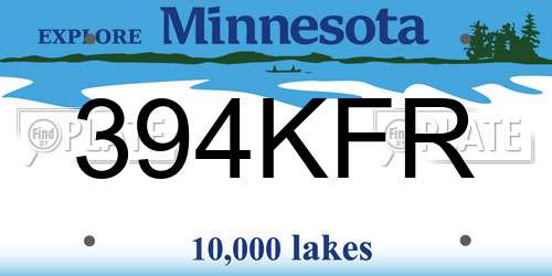 394KFR Minnesota License Plate