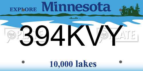 394KVY Minnesota License Plate