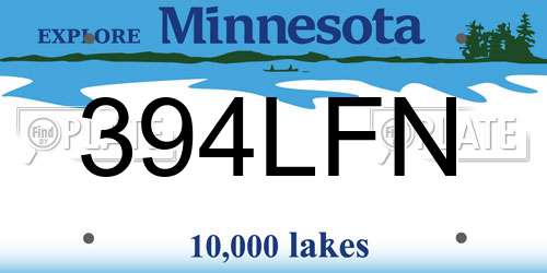 394LFN Minnesota License Plate