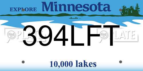 394LFT Minnesota License Plate