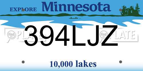 394LJZ Minnesota License Plate