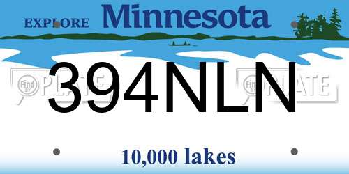 394NLN Minnesota License Plate