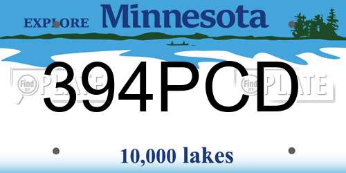 394PCD Minnesota License Plate