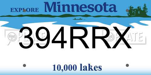 394RRX Minnesota License Plate