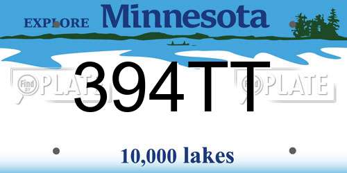 394TT Minnesota License Plate
