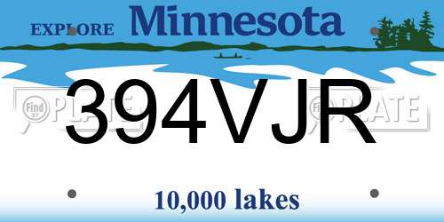 394VJR Minnesota License Plate