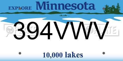 394VWV Minnesota License Plate