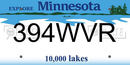 394WVR Minnesota License Plate