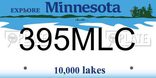 395MLC Minnesota License Plate
