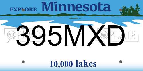 395MXD Minnesota License Plate
