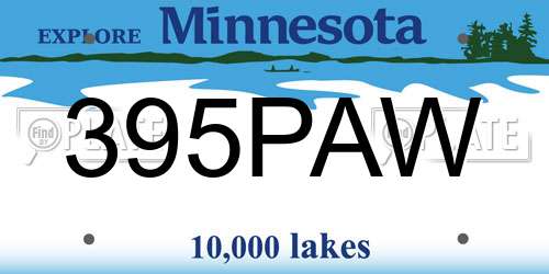 395PAW Minnesota License Plate