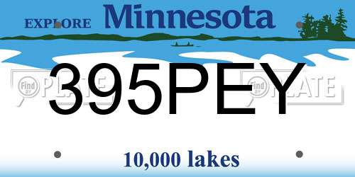 395PEY Minnesota License Plate