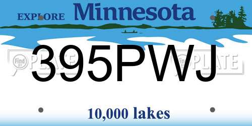 395PWJ Minnesota License Plate
