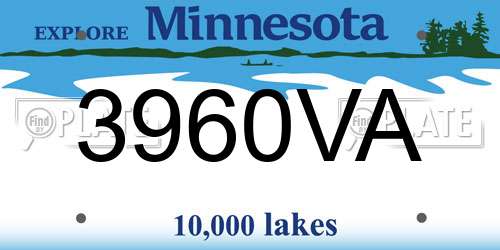 3960VA Minnesota License Plate