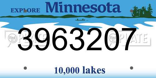 3963207 Minnesota License Plate