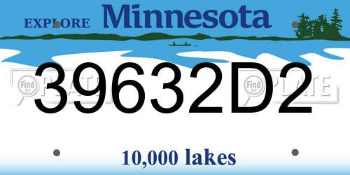 39632D2 Minnesota License Plate