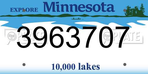 3963707 Minnesota License Plate
