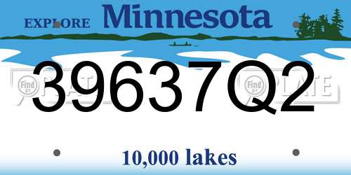 39637Q2 Minnesota License Plate