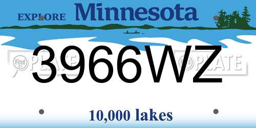 3966WZ Minnesota License Plate
