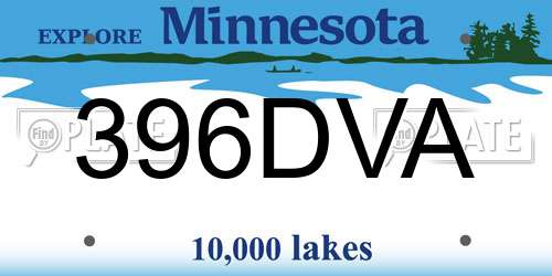 396DVA Minnesota License Plate