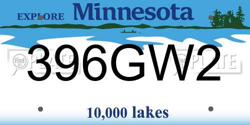 396GW2 Minnesota License Plate