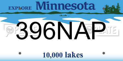 396NAP Minnesota License Plate