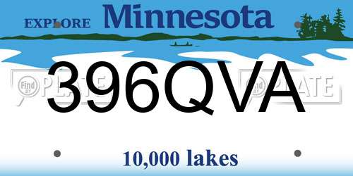 396QVA Minnesota License Plate
