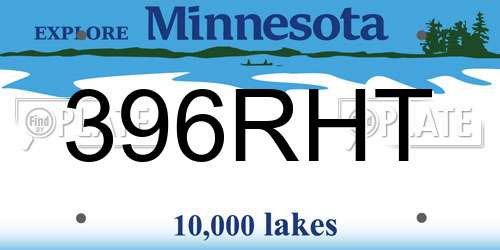 396RHT Minnesota License Plate