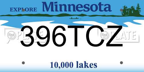 396TCZ Minnesota License Plate