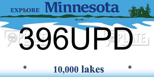 396UPD Minnesota License Plate