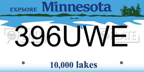 396UWE Minnesota License Plate