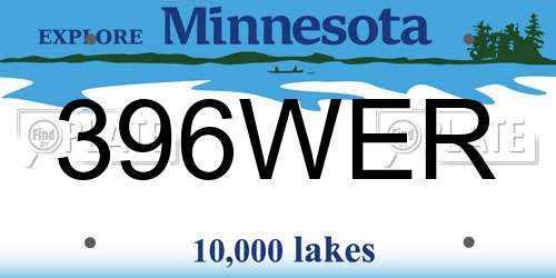 396WER Minnesota License Plate