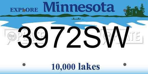 3972SW Minnesota License Plate