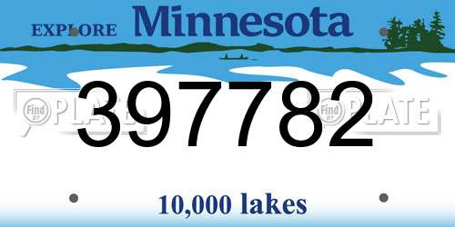 397782 Minnesota License Plate
