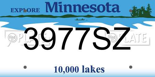 3977SZ Minnesota License Plate