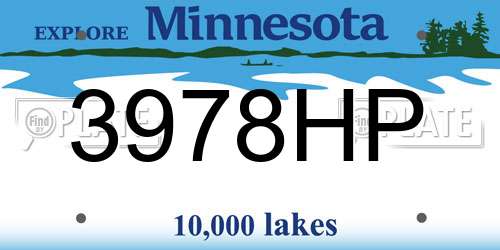 3978HP Minnesota License Plate