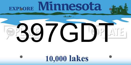 397GDT Minnesota License Plate