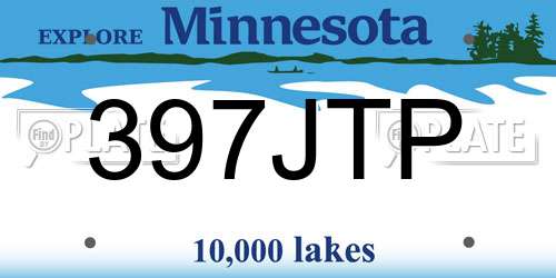 397JTP Minnesota License Plate