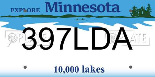 397LDA Minnesota License Plate