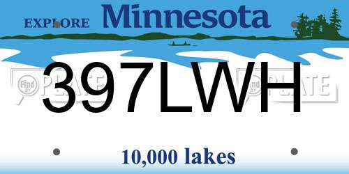 397LWH Minnesota License Plate