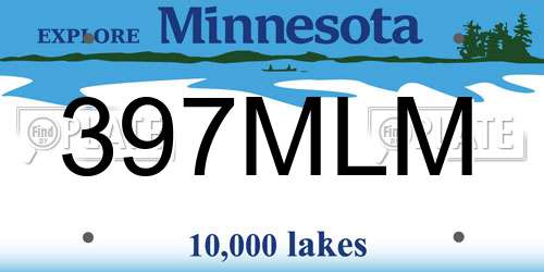 397MLM Minnesota License Plate