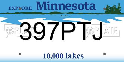 397PTJ Minnesota License Plate
