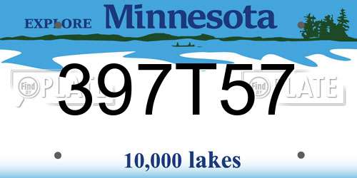 397T57 Minnesota License Plate