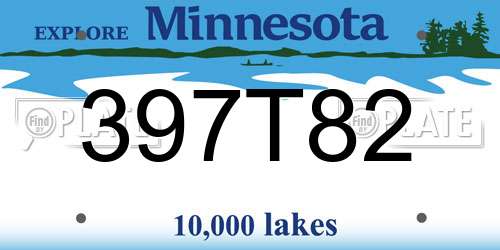 397T82 Minnesota License Plate