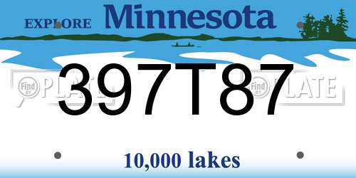 397T87 Minnesota License Plate